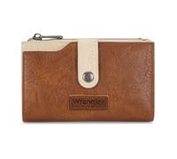 Wrangler Portafoglio per le donne Porta carte bifold con cerniera e finestra ID, Marrone chiaro, 6 inches x 4 inches x 1.2 inches
