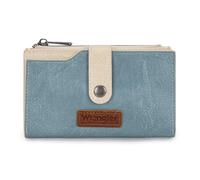 Wrangler Portafoglio per le donne Porta carte bifold con cerniera e finestra ID, Marrone chiaro - Jeans Blu, 6" X 4" X 1.2", Design elegante
