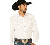 Wrangler Retro Two Pocket Long Sleeve Snap Shirt Camicia, Bianco, XL Uomo