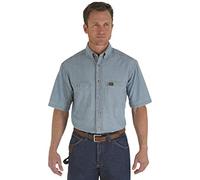 Wrangler Riggs Workwear by Men's Big And Tall Chambray Work Shirt,Light Blue,XX-Large Tall
