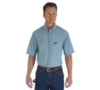 Wrangler Riggs - Camicia da Lavoro da Uomo Chambray - Blu - M