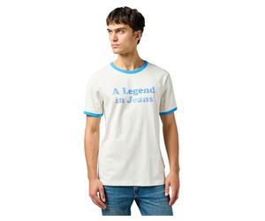 Wrangler Ringer Tee T-Shirt, Vintage Bianco, M Uomo