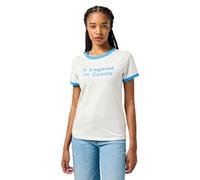Wrangler Ringer Tee T-Shirt, Vintage Bianco, S Donna