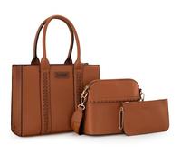 Wrangler Set di 3 borse da donna con tracolla, borsa a tracolla, Marrone, Medium
