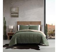 Wrangler - Set di biancheria da letto double-face in microsuede e morbido Sherpa, decorazione per la casa casual per tutte le stagioni (Leggendary Solid Green, Queen)