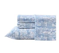Wrangler - Set di lenzuola, biancheria da letto traspirante e resistente alle pieghe, con federe abbinate, ispirato a Yellowstone, completamente elasticizzato (blu cactus toile blu, king size)
