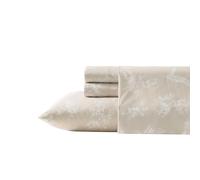 Wrangler - Set di lenzuola, traspirante e resistente alle pieghe, include federa e federa abbinati, decorazione per la casa casual (beige fogliame, matrimoniale)