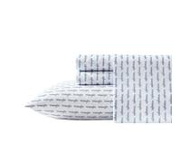 Wrangler - Set di lenzuola, traspirante e resistente alle pieghe, include federe e federe abbinate, decorazione per la casa occidentale (logo stampato blu, Queen)