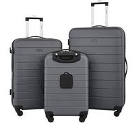 Wrangler Smart Set di valigie con portabicchieri e porta USB, Paralume silenzioso., 3 Piece Set, Set di valigie intelligenti con portabicchieri e porta USB