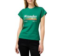 Wrangler Shrunken Band - Maglietta da Donna, Verdant Green, S