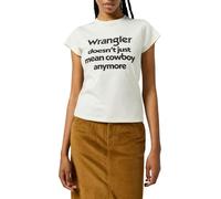 Wrangler Shrunken Band Tee T-Shirt, Vintage Bianco, XS Donna