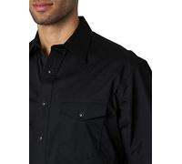Wrangler Sport Western Basic Two Pocket Short Sleeve Snap Shirt Camicia, Nero, M Uomo