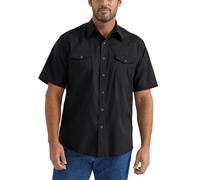 Wrangler Sport Western Basic Two Pocket Short Sleeve Snap Shirt Camicia, Nero, M Uomo
