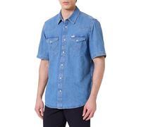Wrangler SS Western Shirt Maglietta, Mid Wash, S Uomo