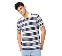 Wrangler Stripe Polo Shirt, Worn White, L Uomo