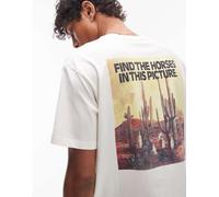 Wrangler - T-shirt bianco sporco con logo sul petto XL