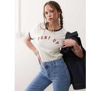 Wrangler - T-shirt bianco vintage con bordi a contrasto e scritta "Pony Up" S