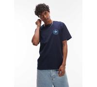 Wrangler - T-shirt blu navy con logo di cowboy sul petto S