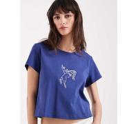 Wrangler - T-shirt corta blu medio con grafica di angelo XS