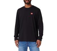 Wrangler T-Shirt LS Sign off, Nero, M Uomo