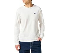 Wrangler T-Shirt LS Sign off, Worn White, XL Uomo