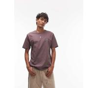 Wrangler - T-shirt marrone slavato con logo di cowboy sul petto 2XL