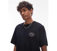 Wrangler - T-shirt nera con slogan ricamato sul petto-Nero 2XL