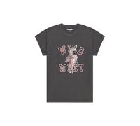 Wrangler T-shirt nero slavato con stampa stile western sul petto S