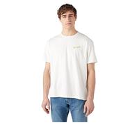 Wrangler tè Slogan T-Shirt, Worn White, S Uomo