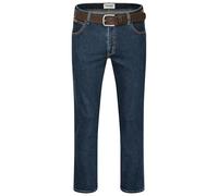 Wrangler Texas Jeans Elasticizzati da Uomo con Cintura in Nero o Marrone (W48/L34, Darkstone + Cintura Marrone)