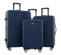 Wrangler Travelers Club Tahoe - Set di 3 valigie girevoli, Poseidon Blue, Poseidon Blue, Tahoe, set di 3 valigie con ruote girevoli, Poseidone Blu, Tahoe - Set di 3 valigie Spinner