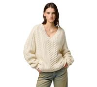 Wrangler V Neck Cable Knit Felpa, Avorio, L Donna