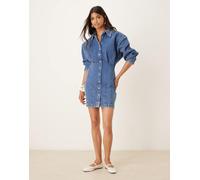 Wrangler - Vestito di jeans blu medio con pinces L