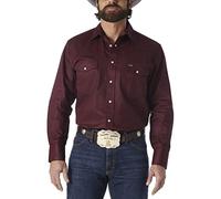 Wrangler - Camicia da lavoro da uomo, taglio cowboy, a maniche lunghe, stile western, tinta unita, M