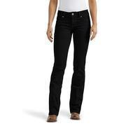 Wrangler Western Mid Rise Stretch Boot Cut Jean Jeans, Nero, 7W x 32L Donna