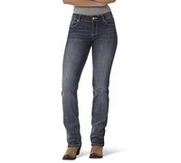Wrangler Western Mid Rise Stretch Straight Leg Jean Jeans, Indaco Scuro, 1-34 Donna