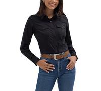 Wrangler Western Women's Retro Button-Down Shirt Western Donna Retro Button-Down Shirt, Nero, XS