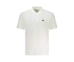 Wrangler White Cotton Men Polo Shirt - M
