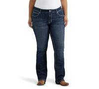 Wrangler Women s Plus Size Western Mid Rise Boot Cut Jean, Dark Blue, 26WX32