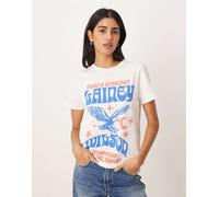 Wrangler x Lainey Wilson - T-shirt bianca con stampa frontale di band-Bianco XS