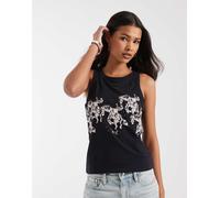 Wrangler x Lainey Wilson - Top senza maniche stile cowboy nero S