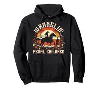 Wranglin Feral Kids Retro Cowgirl Anni '90 Western Funny Felpa con Cappuccio
