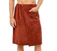 Wrap Around Towel - Mens Button Closure Bathing Wrap, High Absorbent Material, Soft Comfortable Feel, Adjustable Secure Wear, Practical Pocket Utility | Lightweight Drying Accessory, Spa Bathroom Well