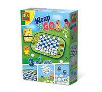 SES Creative- Wrap&Go Giochi Dama-Memo-Viaggio, Colore Bianco, 02237