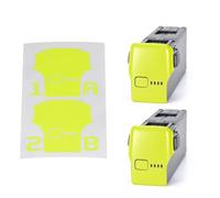WRAPGRADE adesivi compatibili con DJI Avata 2 Set di 2 batterie (Neon Yellow)