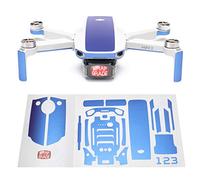 WRAPGRADE Skin Set di Adesivi Compatibile con DJI Mini 2 | Colore di accento (CELESTE BLUE)