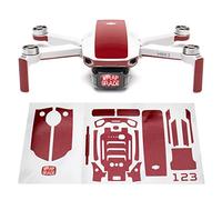 WRAPGRADE Skin Set di Adesivi Compatibile con DJI Mini 2 | Colore di accento (JAPAN RED)