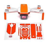 WRAPGRADE Skin Set di Adesivi Compatibile con DJI Mini 2 | Colore di accento (NEON ORANGE)