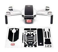 WRAPGRADE Skin Set di Adesivi Compatibile con DJI Mini 2 | Colore di accento (STEALTH BLACK)