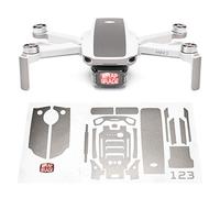 WRAPGRADE Skin Set di Adesivi Compatibile con DJI Mini 2 | Colore di accento (TITANIUM)